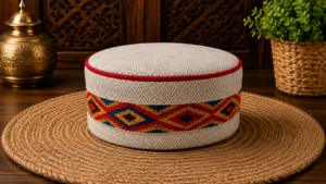 White Himachali Topi – Designer Pattern Cap