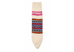 Himachali winter socks with pink black blue and multicolour traditional pattern