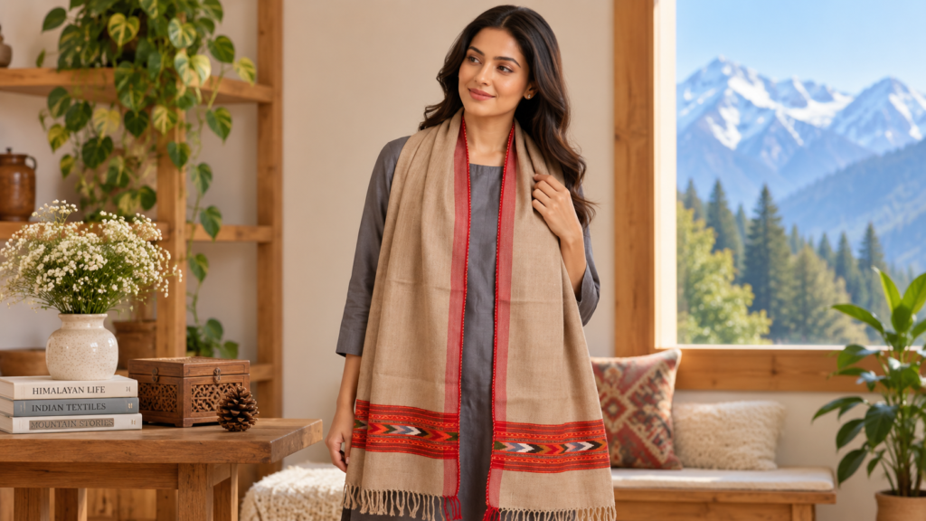 Himachali Stole – Traditional Pahadi Woollen Stole for Women